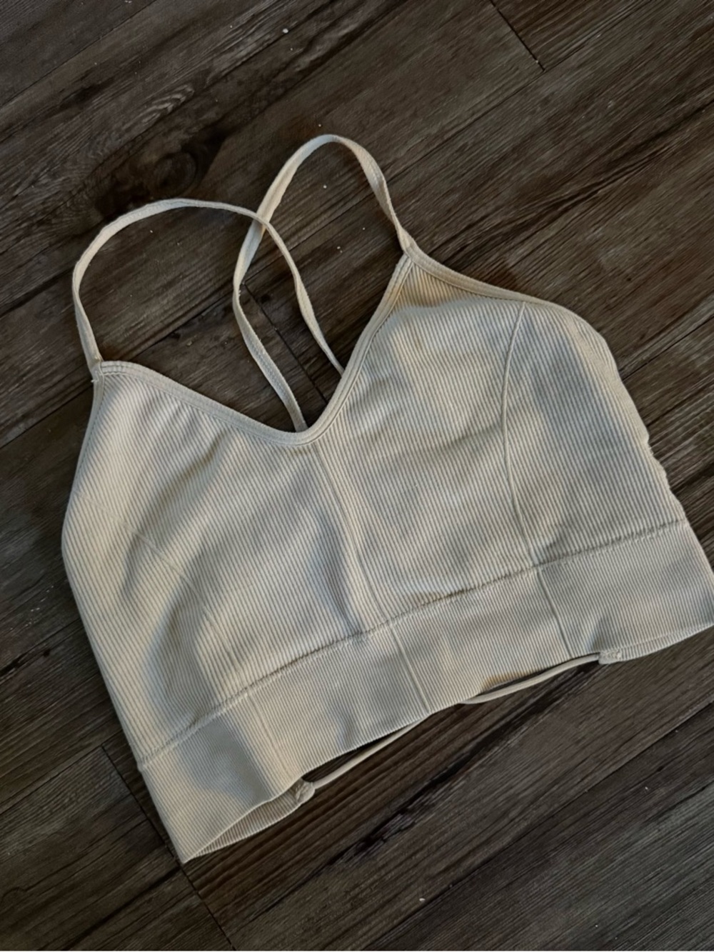 Ribbed Cream Bralette Top